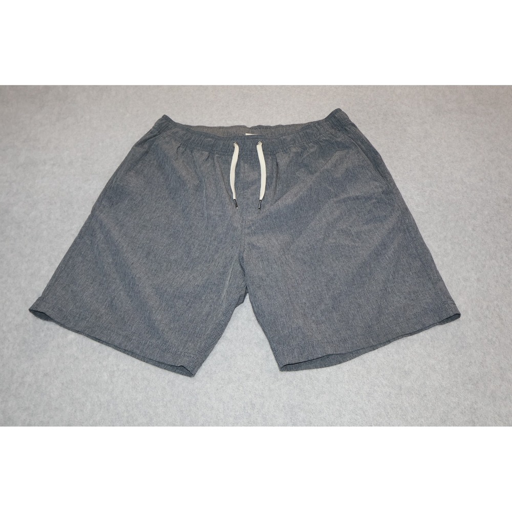 Fair Harbor Lined Swim Shorts Mens Large Gray Elastic Waist Drawstring 8" Inseam